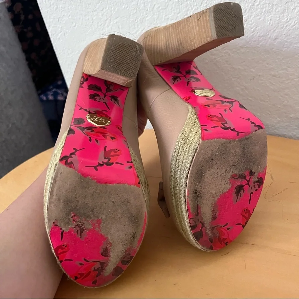 Betsey Johnson Platform Maggi Pump in Blush Nude Espadrille Size 10